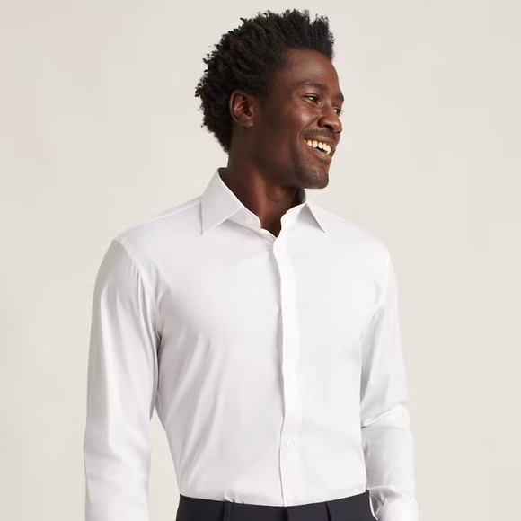 Bonobos White Dobby Jetsetter Stretch Dress Shirt - Picture 2 of 5